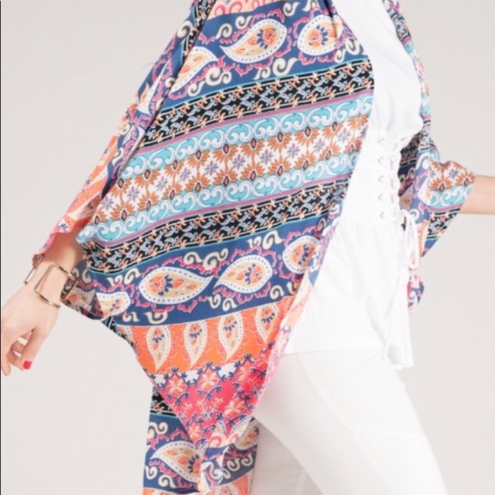 🎉HP BOHO style kimono festival shrug beach cover - Picture 2 of 8